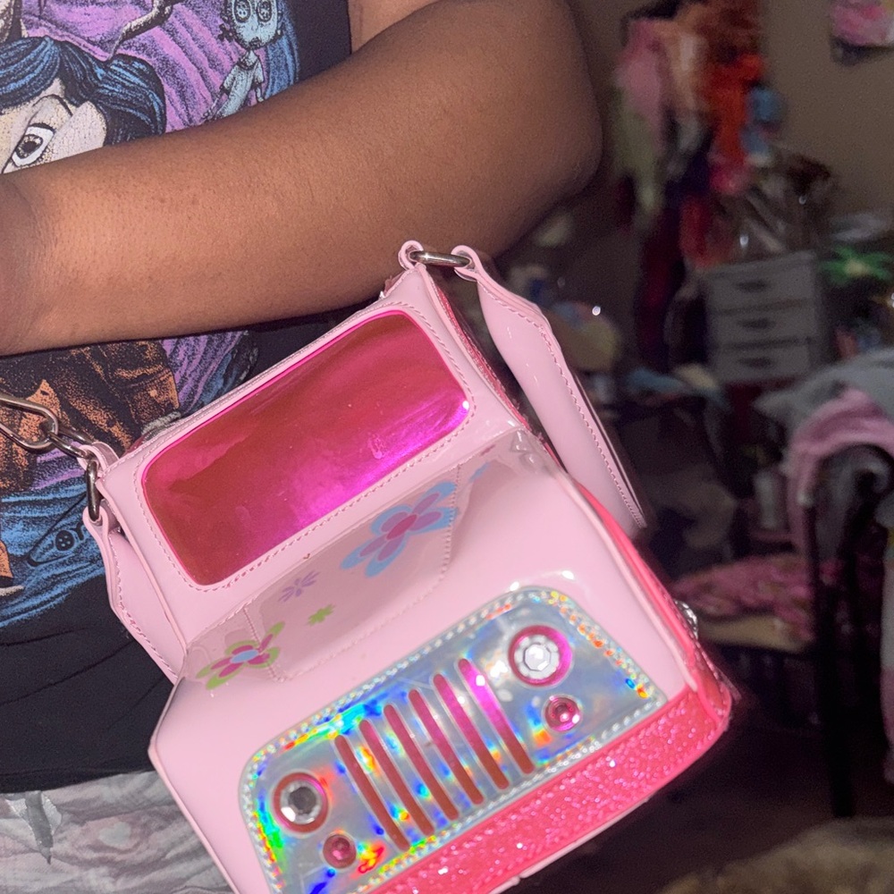 Pink Floral Car Crossbody Bag - Picture 5 of 5